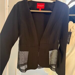 Guess Black Mesh Panel Women's Blazer